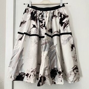 Marna Ro Black White Abstract A Line Skirt XS